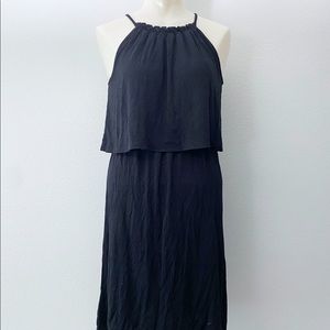 Ann Taylor LOFT Mini Spaghetti Strap Black Dress